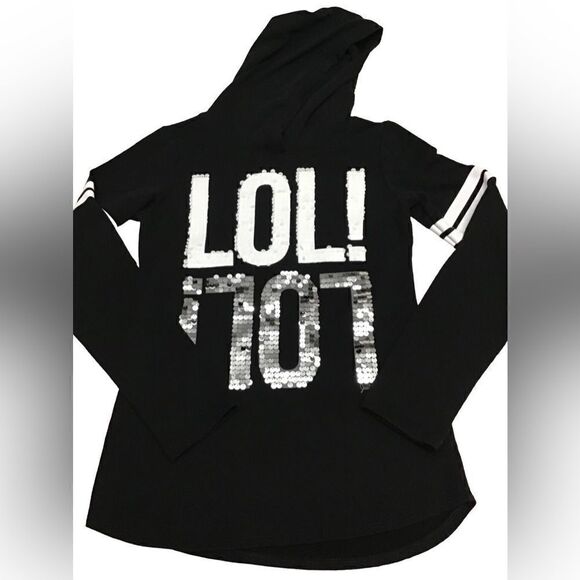 Justice Hooded LOL! Pullover Top - Picture 1 of 4